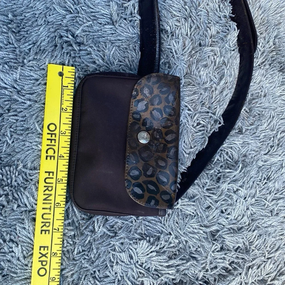RARE Longchamp Le Pliage Waist Belt Bag‎ Fannypack Brown  Leather Unisex - Picture 7 of 12